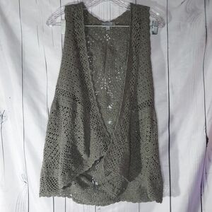 Joseph A Boho Crochet Open Front Fairycore Hippie Boho Indie Drapey Vest